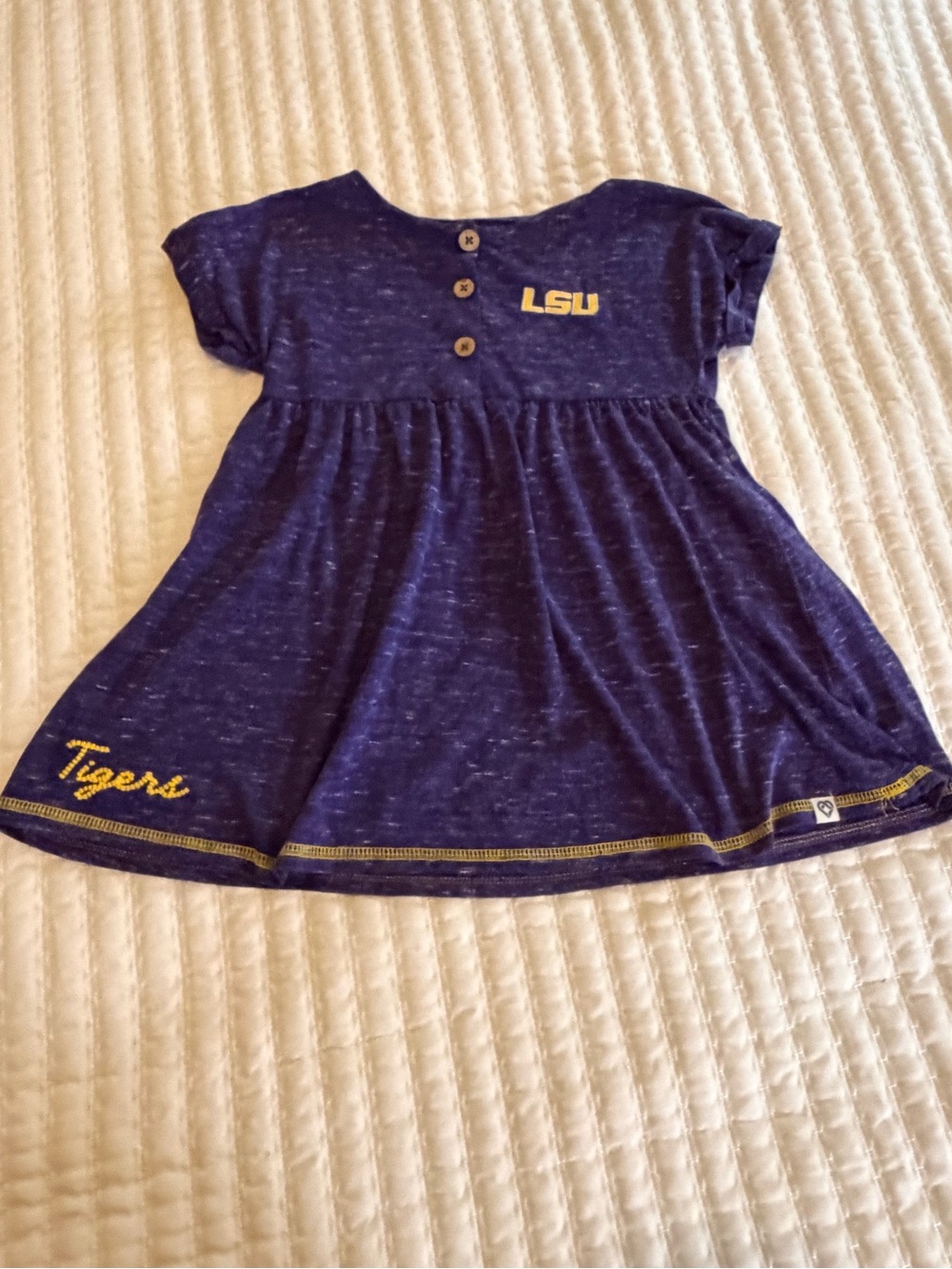 Colosseum LSU Purple Short Sleeve Team Dress with Gold Accents